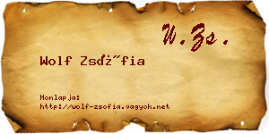 Wolf Zsófia névjegykártya